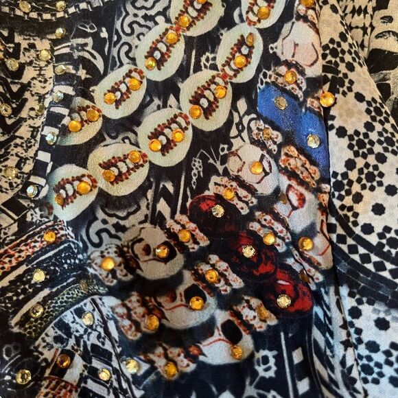 TRUE COLOURS by La Moda 
Stunning Gold & Blue Embellished Maxi Sundress💫 - Picture 15 of 15